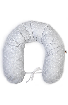 YappyRosette Grey Stillkissen aus Baumwolle