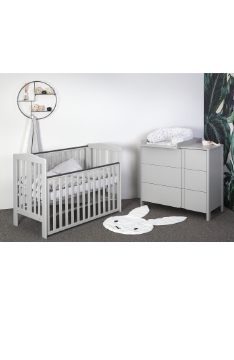 LIGHT GREY YappyQu gultiņa un YappyClassic kumode